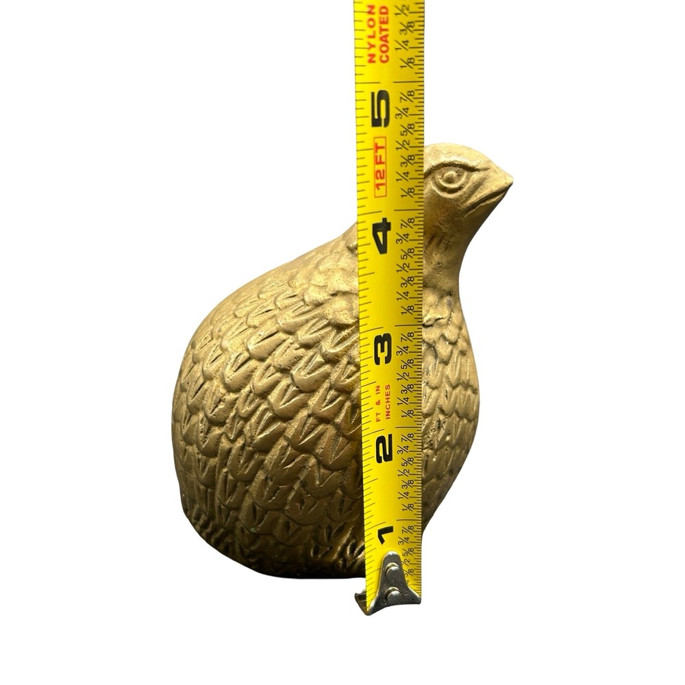 Vintage Gold Cast Metal Quail Partridge Bird Figurine Statue Paperweight 4.5" - Picture 12 of 14